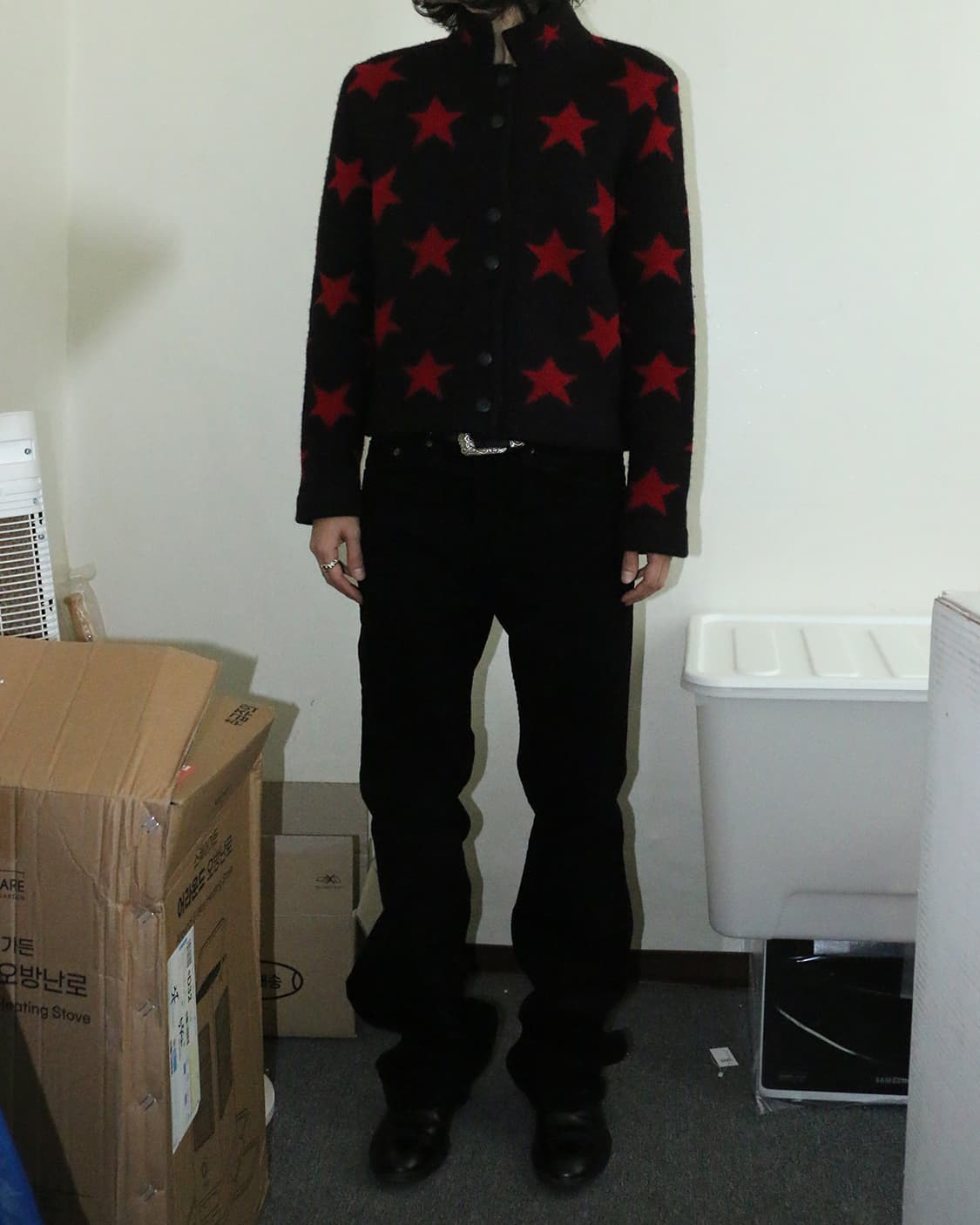 90s 스타 패턴 울 니트 자켓 상품이미지3