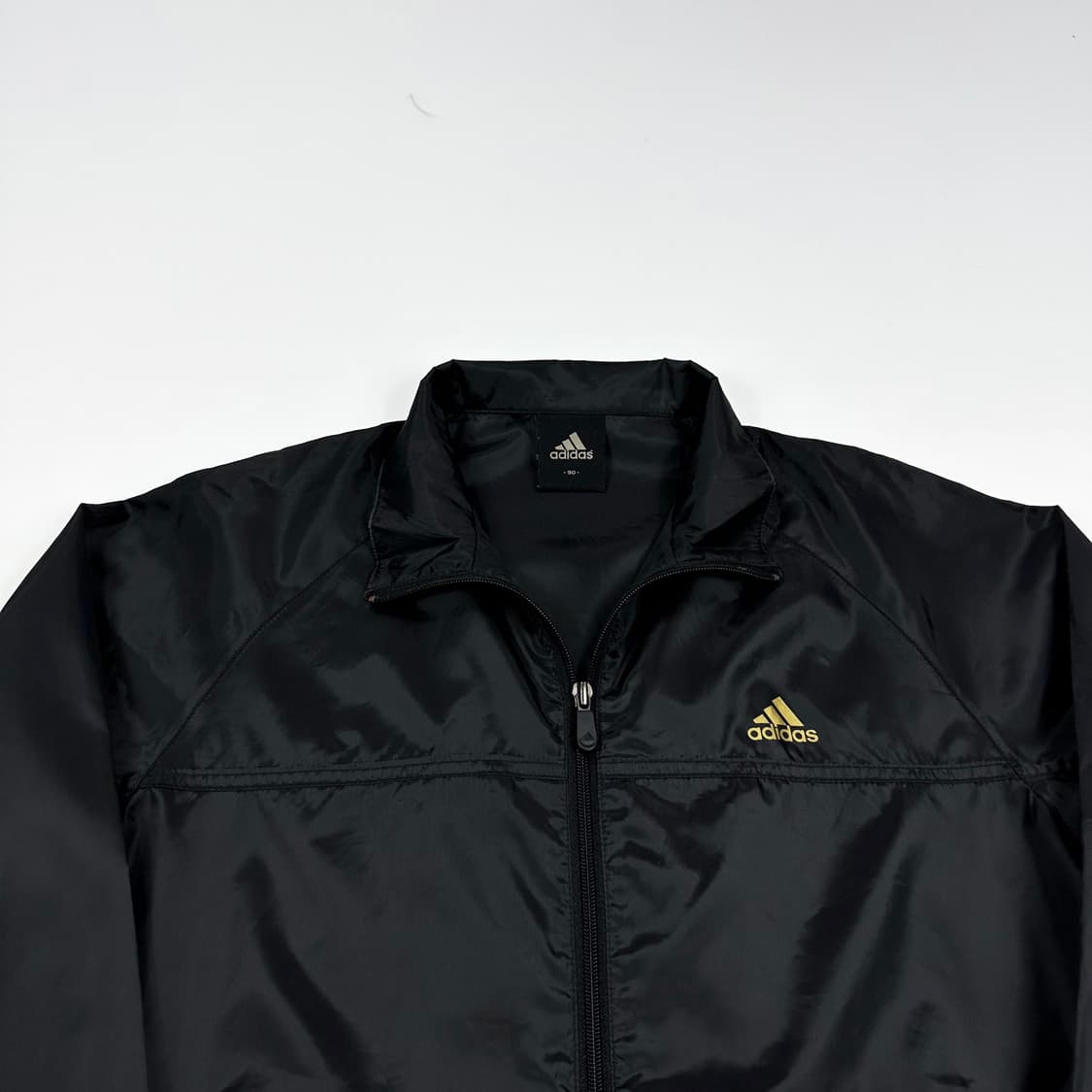 아디다스 백 삼선 바람막이 자켓 블랙 골드 여성S 상품이미지2