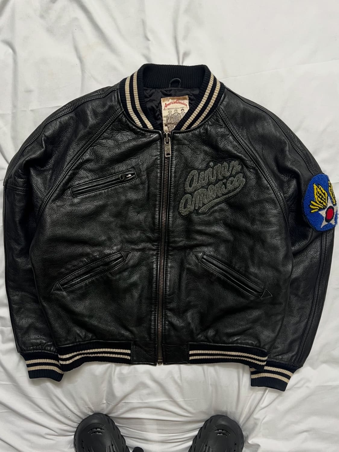 아비렉스 트랙필드 바시티자켓 가죽자켓 상품이미지2