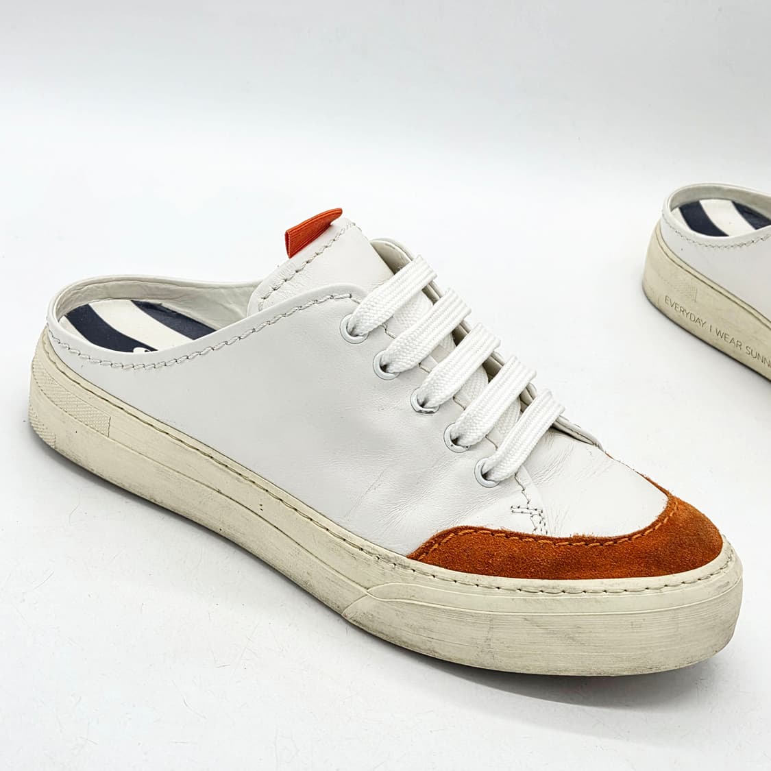 써네이 우먼스 사보 뮬 흰/주 (38) 상품이미지6