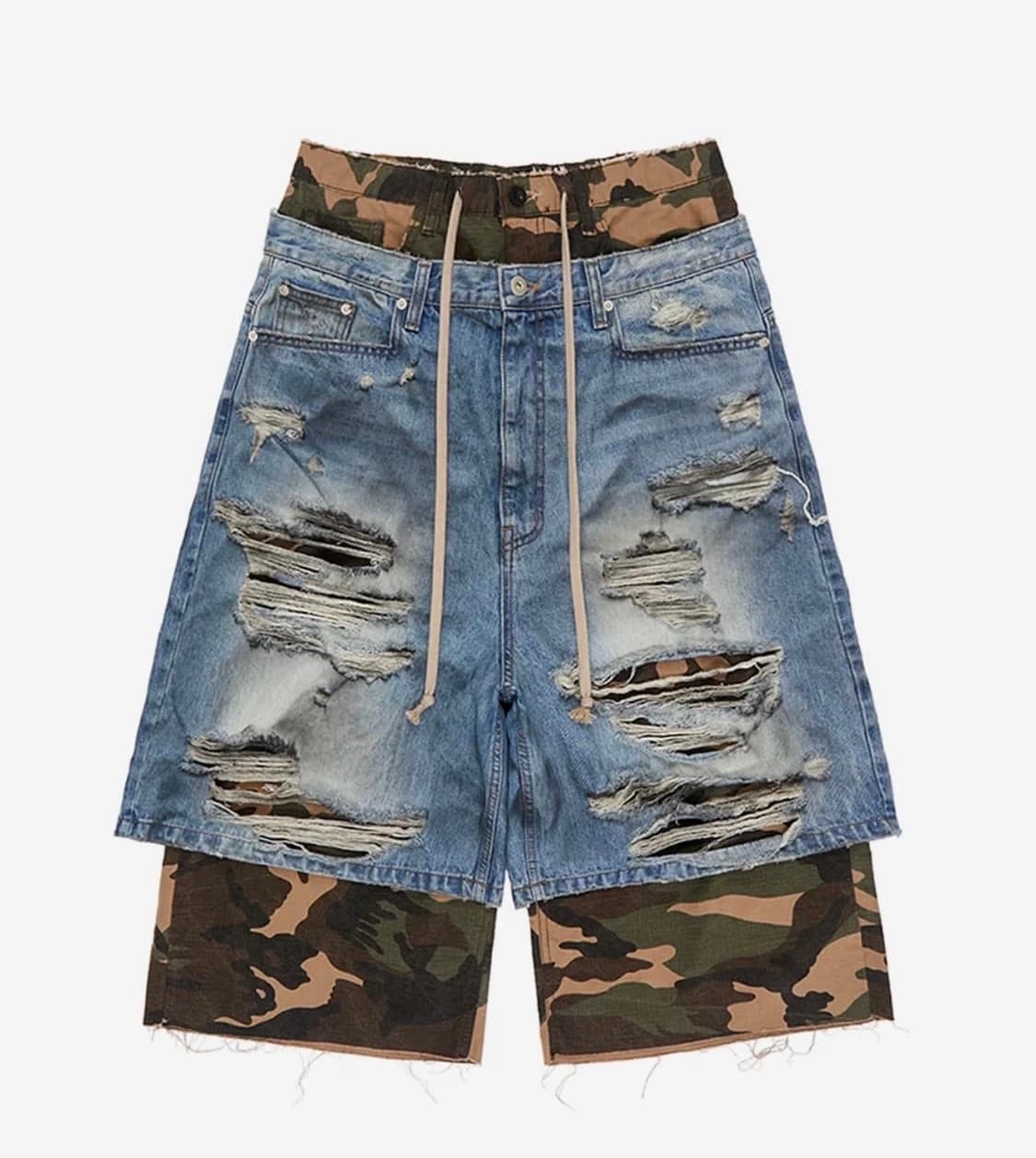 선데이오프클럽 Camo Layered Bermuda Jeans 상품이미지1