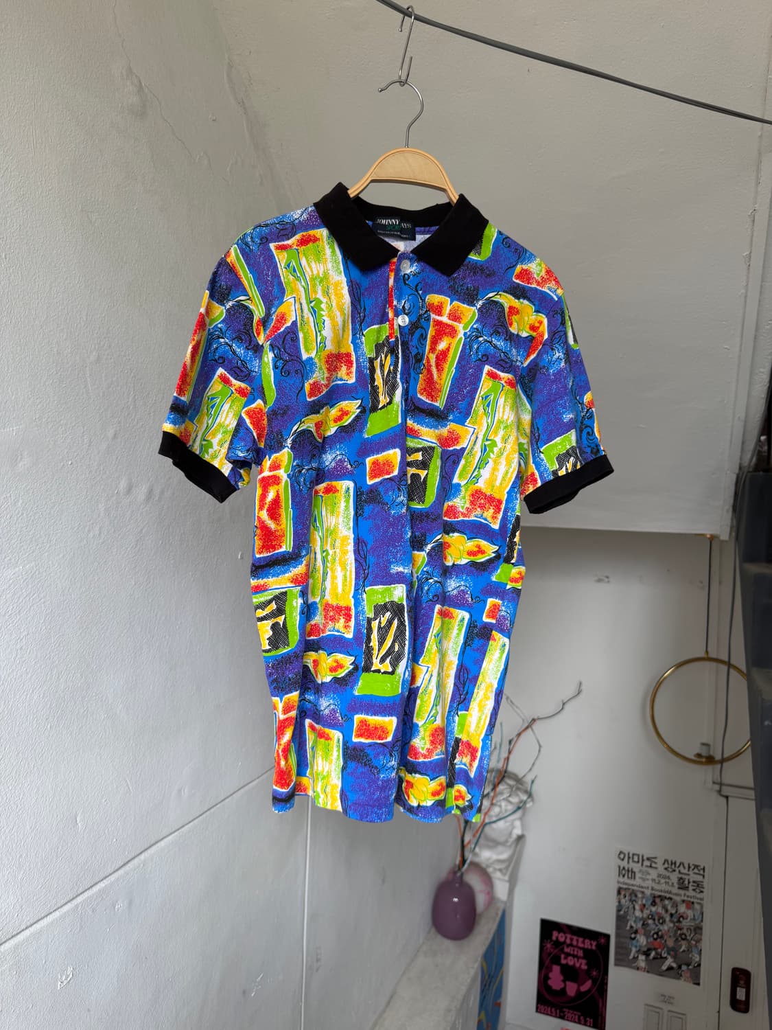 레트로 코튼 그래픽 피케 카라 티셔츠 상품이미지1