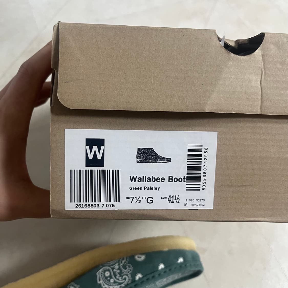 [새상품]클락스 왈라비 부츠 그린 페이즐리 265 270 280 285 상품이미지7