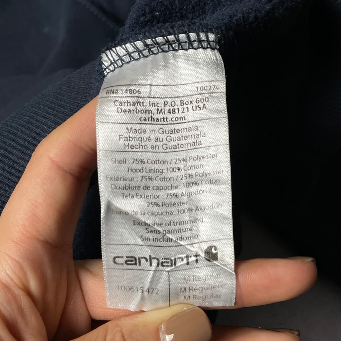 CARHARTT 칼하트 빈티지 네이비 기모 후드티 A00872 상품이미지10