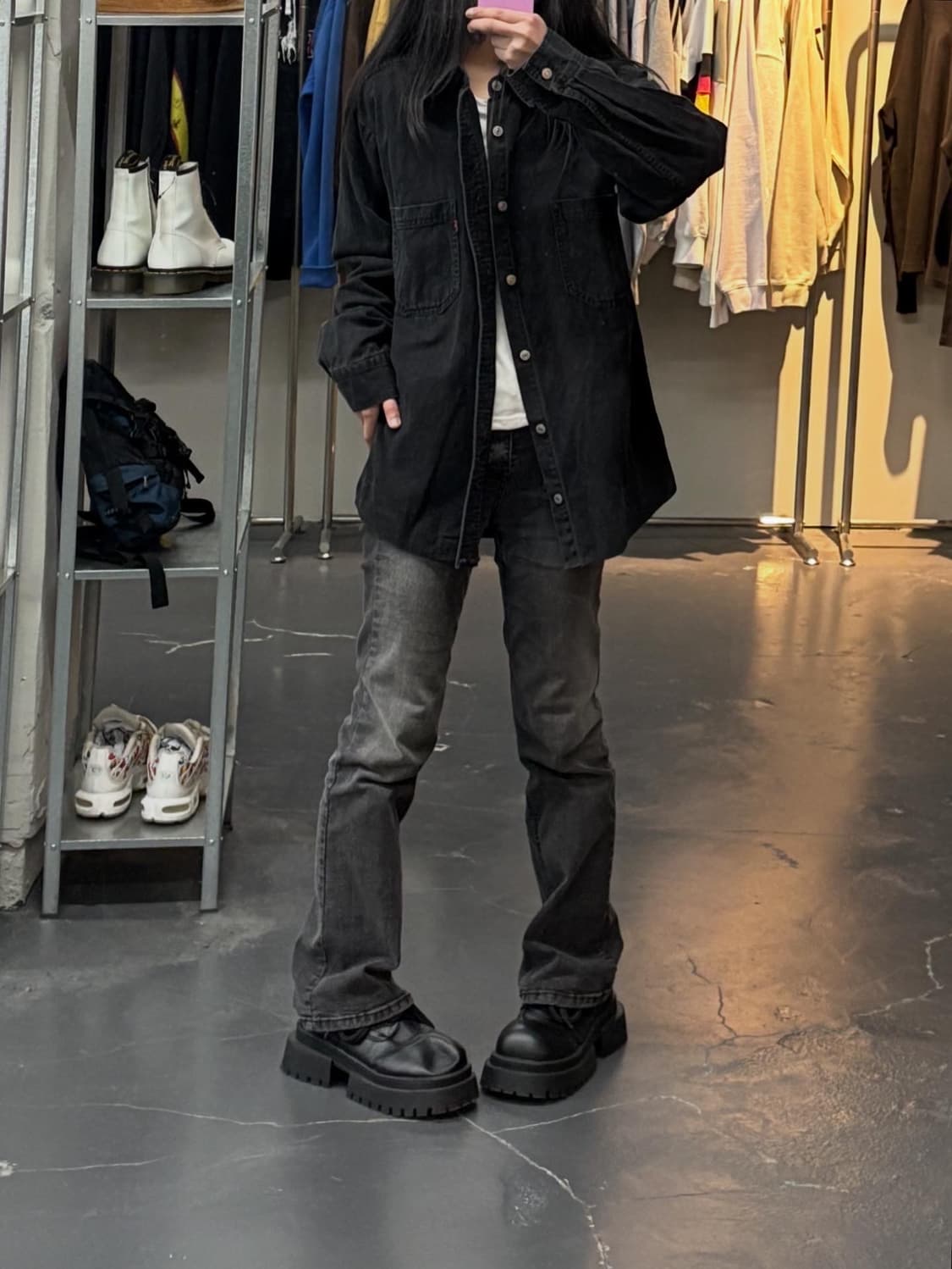 리바이스 레드탭 흑청 데님 셔츠 A2868 상품이미지1