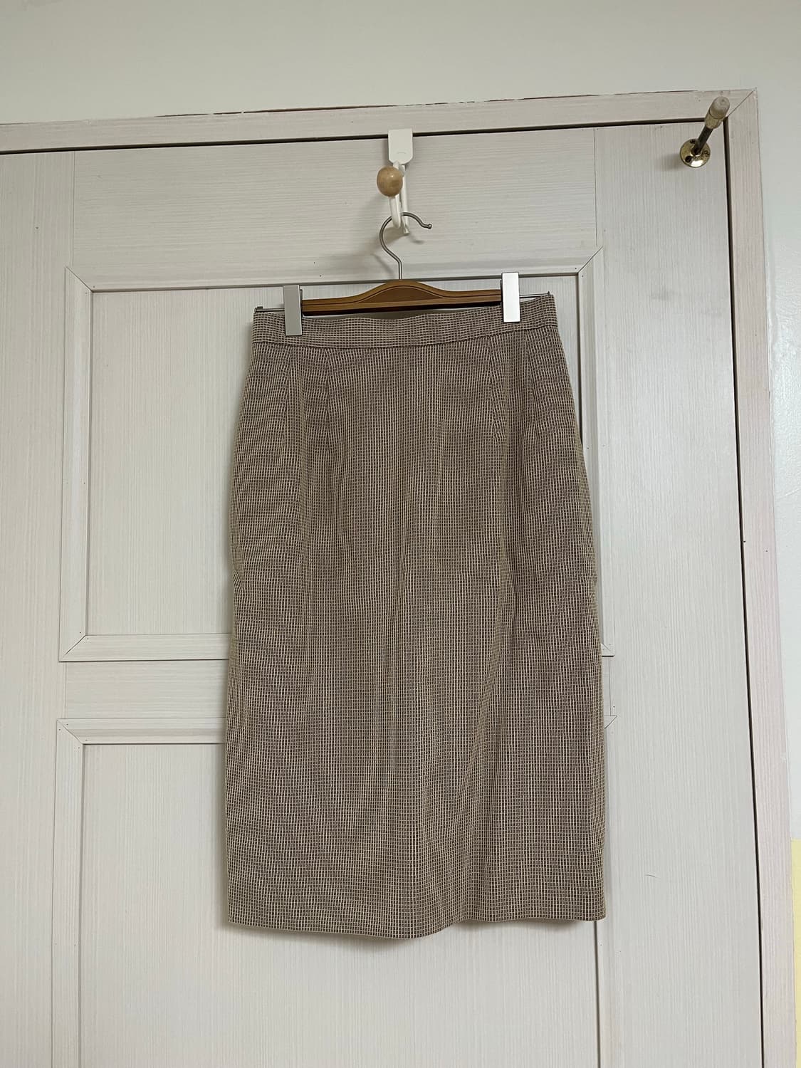 새제품 Quatre Chats 브라운 체크 자켓&스커트 셋업 상품이미지2