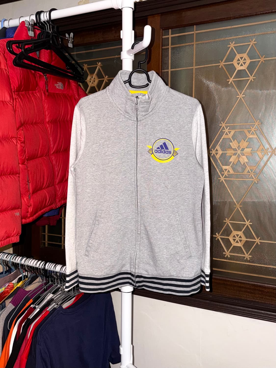 아디다스 코튼 집업 그레이 트랙탑 져지 상품이미지1