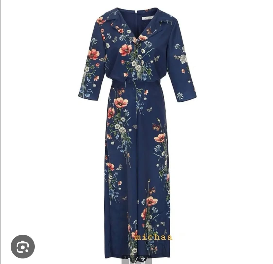 MICHAA 네이비 플로럴 프린트 점프수트 85-97-160사이즈 상품이미지1