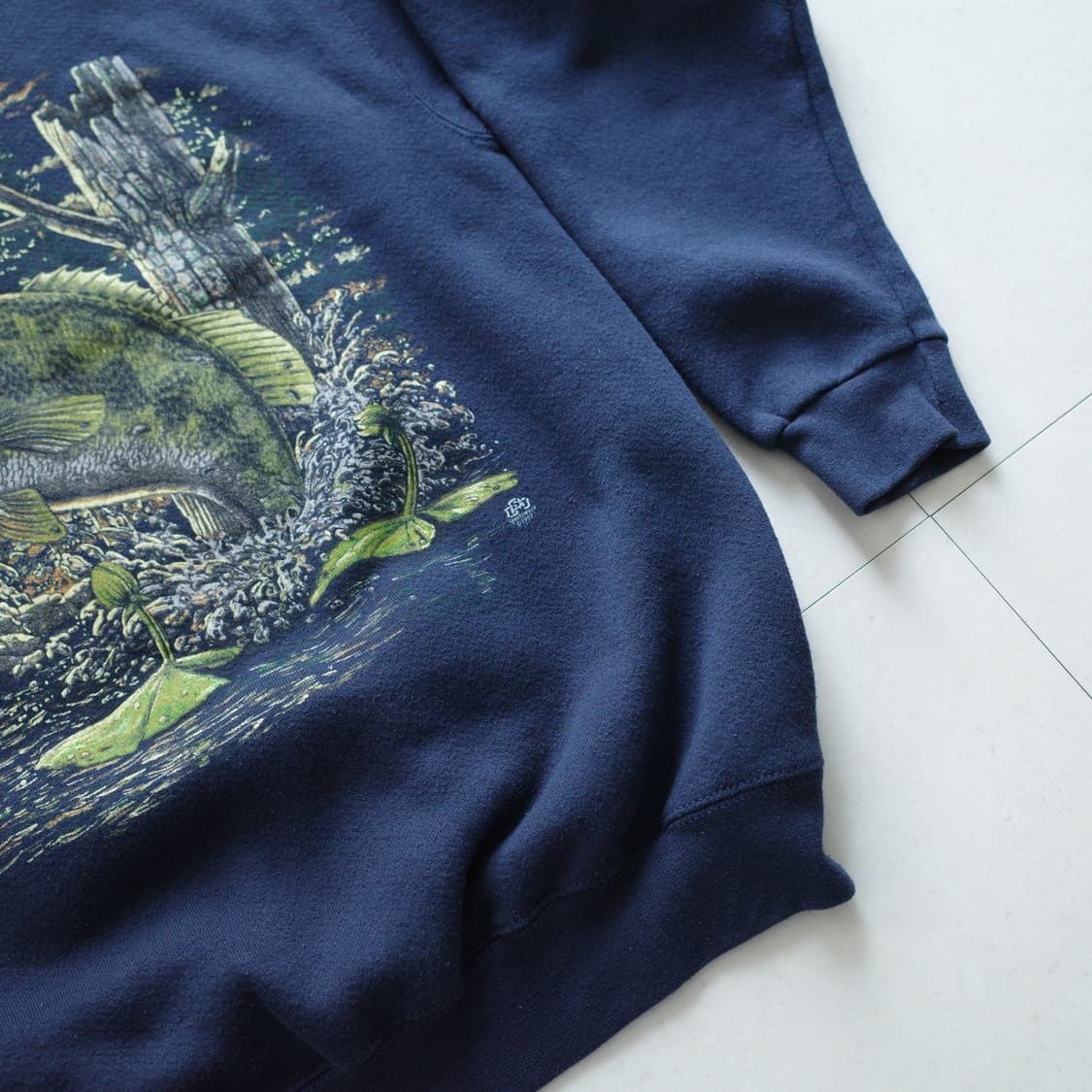 90s 빈티지 툴텍스 배스 피싱 그래픽 스웨트셔츠 L 상품이미지5