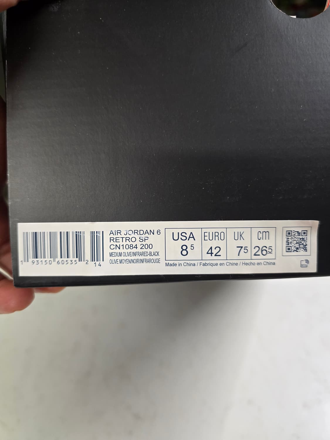 조던6 x 트래비스 스캇 레트로 올리브 (265) 상품이미지9