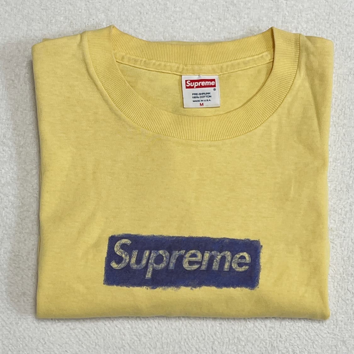 슈프림 2004 Molodkin 펜 박스로고 티셔츠 옐로우 상품이미지1