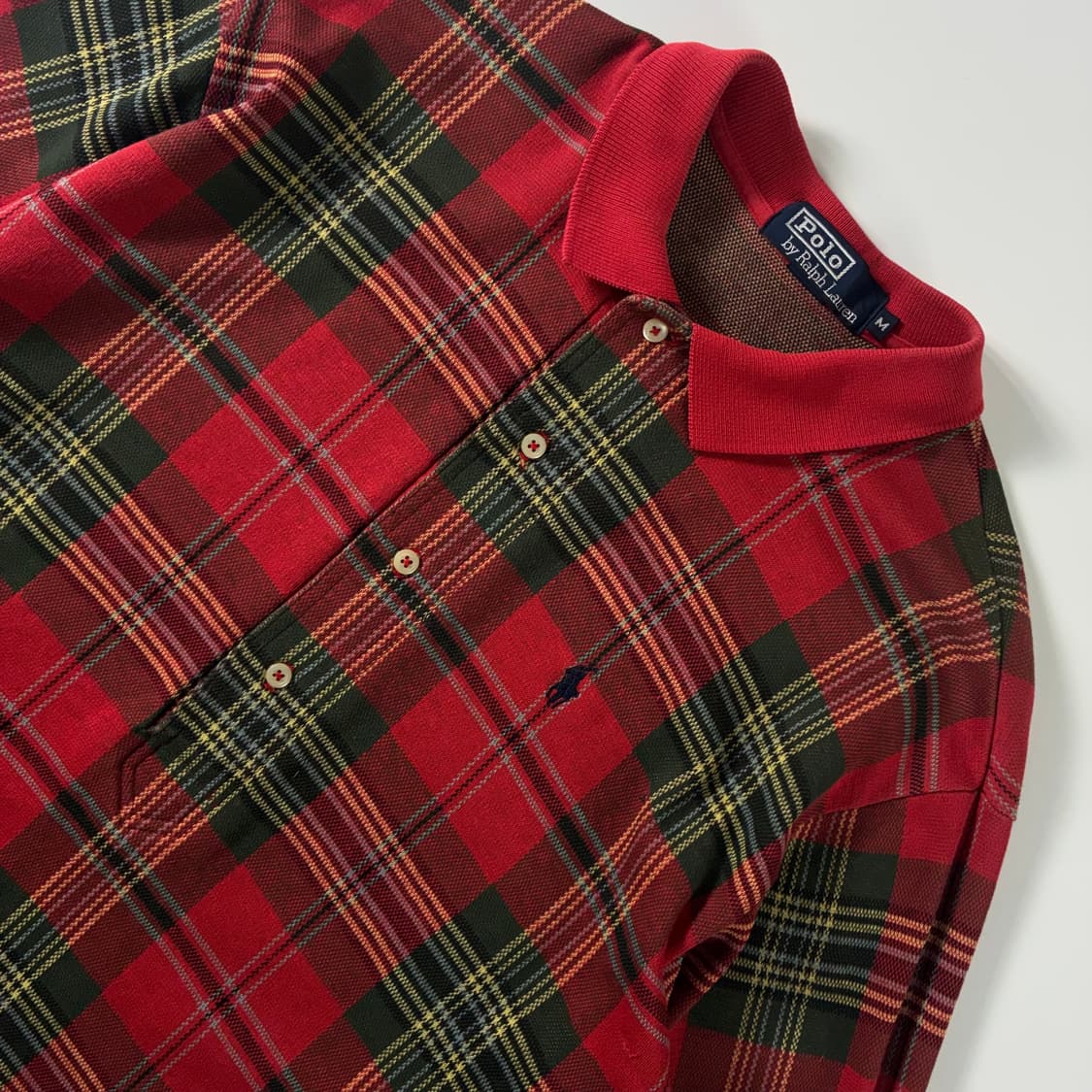 Polo 폴로 랄프로렌 타탄 자수 카라 PK슬리브 상품이미지3