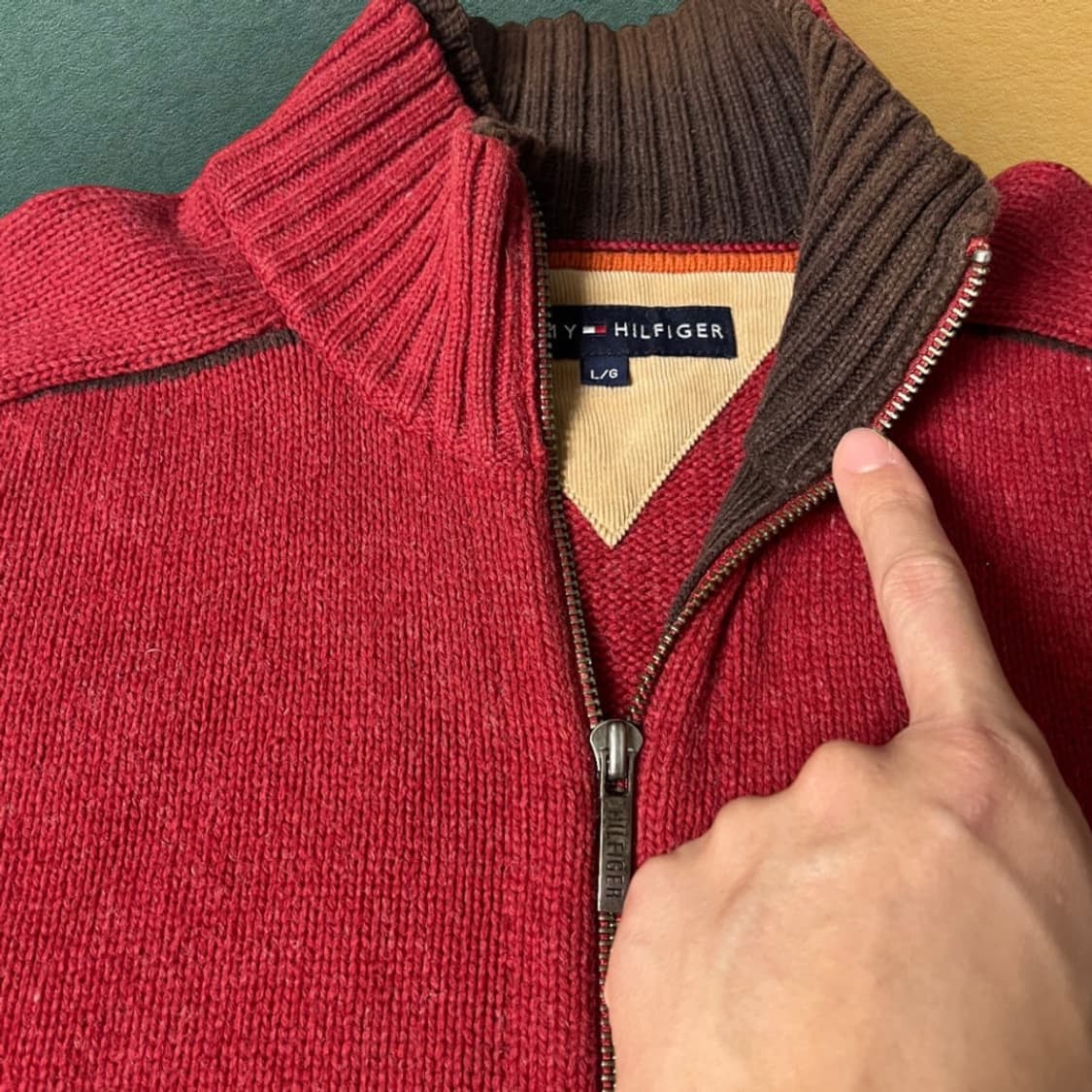 타미힐피거 울 니트집업 L 사이즈 상품이미지1