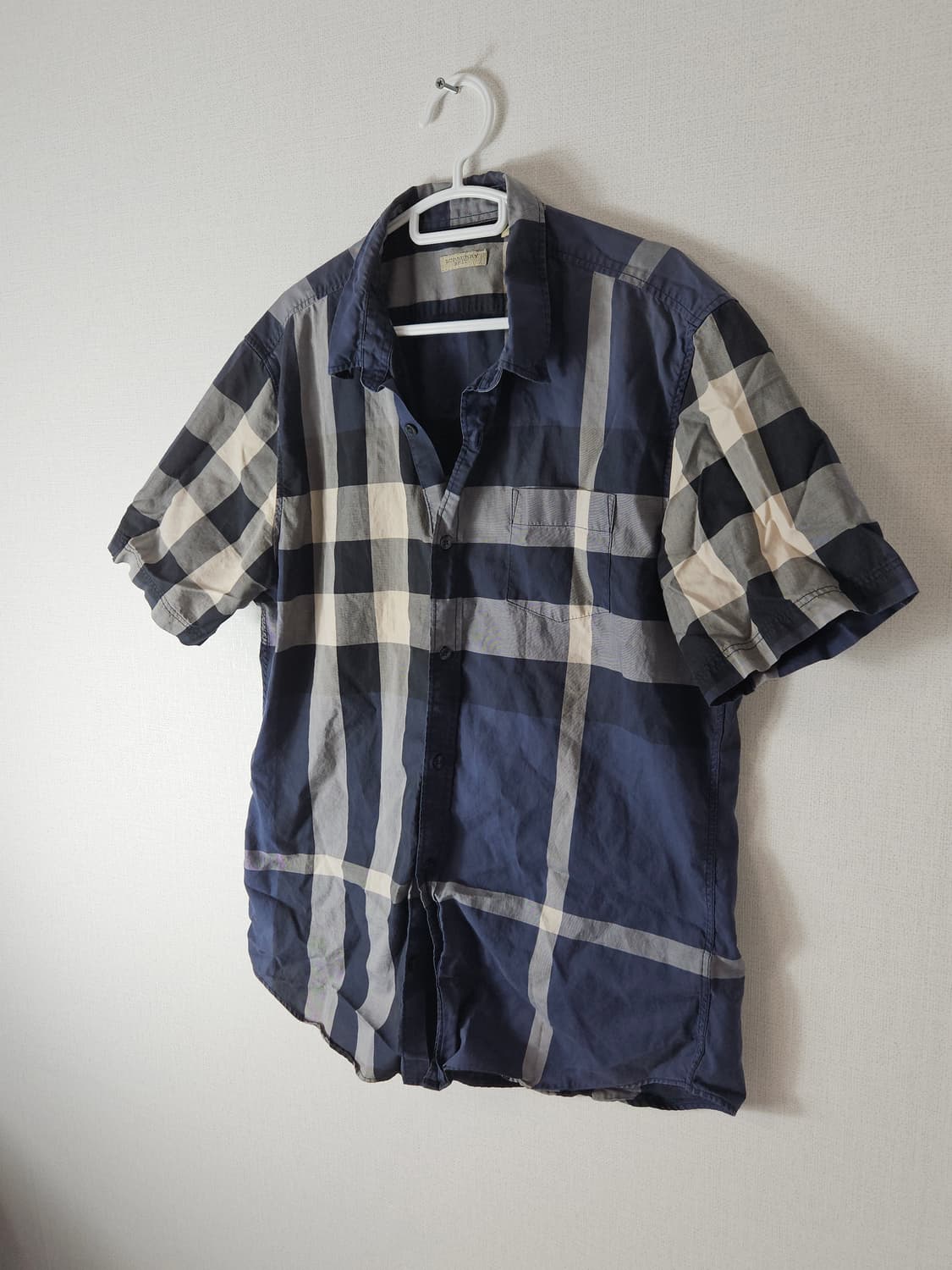 버버리 브릿 남성 옴므 체크 반팔셔츠 XL 정품 상품이미지2