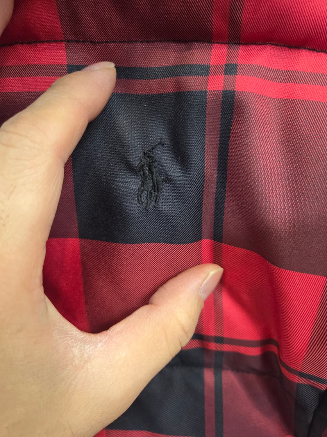 폴로랄프로렌 주니어 타탄체크 패딩 자켓 12 14 L 상품이미지4