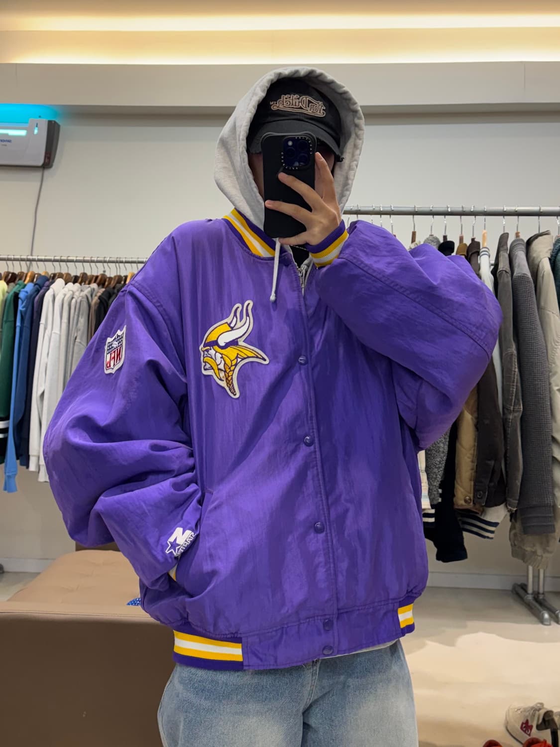 90s 미제생산 스타터 NFL 미네소타 바이킹스 사틴자켓 상품이미지8