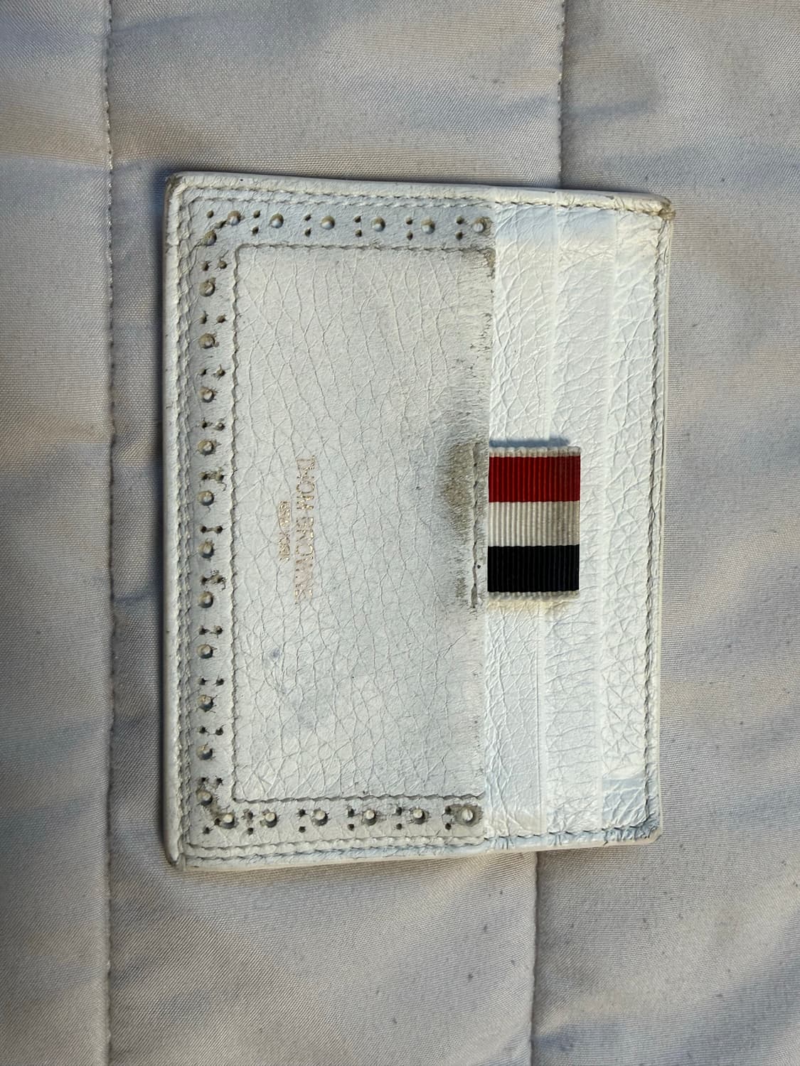 톰브라운 페블 그레인 카프스킨 카드홀더 화이트 상품이미지2