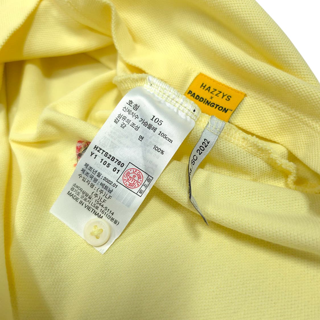 [105] 헤지스 옐로우 패딩턴 체크베어 자수 PK 반팔 카라티셔츠 상품이미지8
