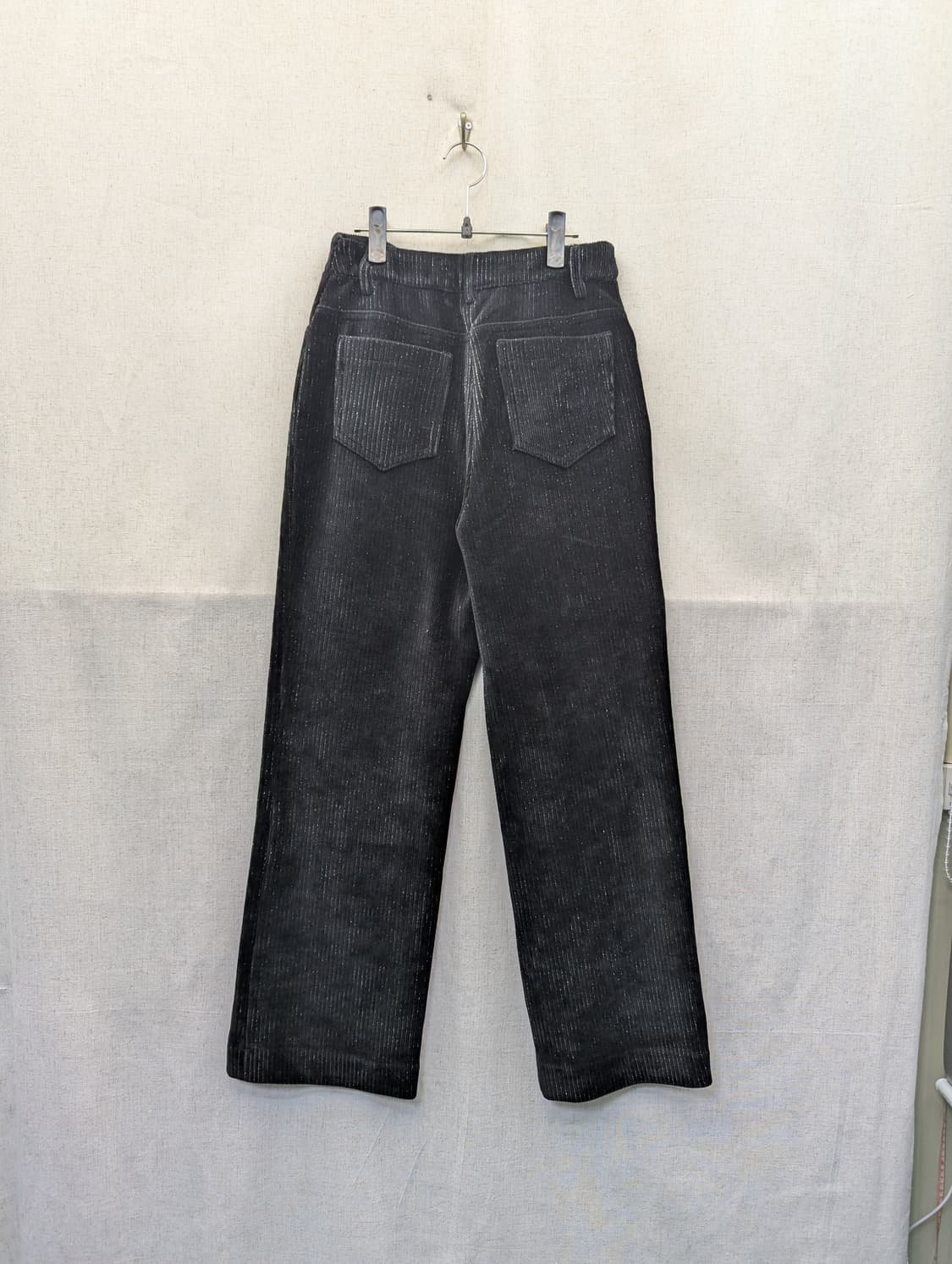 안나수이 블랙 코듀로이 와이드 팬츠 상품이미지2