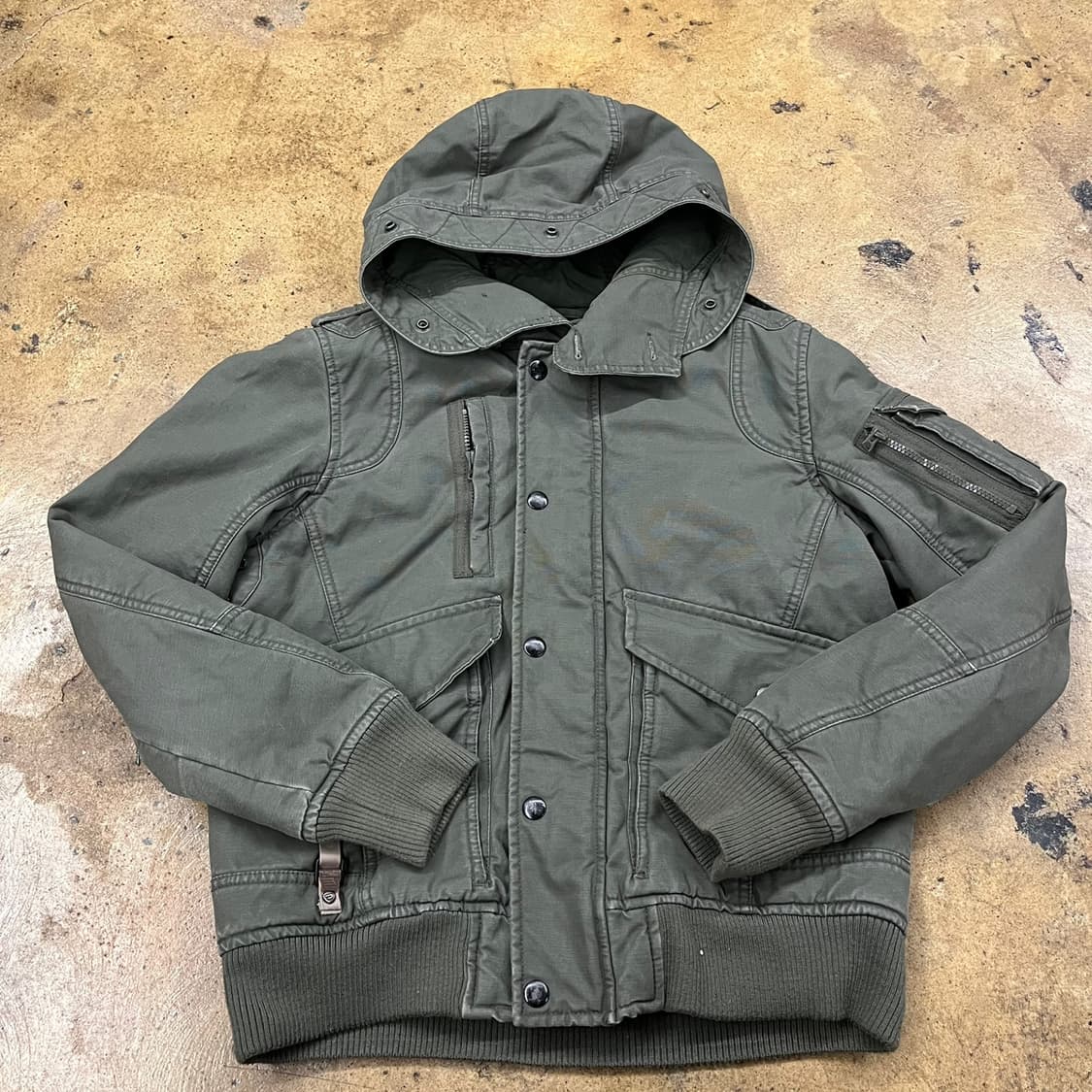 디젤 카키 점퍼 후드 자켓  상품이미지2