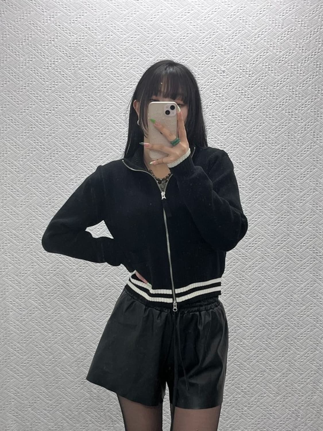 마뗑킴 빈티지 모던 시크 힙 세미크롭 집업 가디건 S C09057 상품이미지2