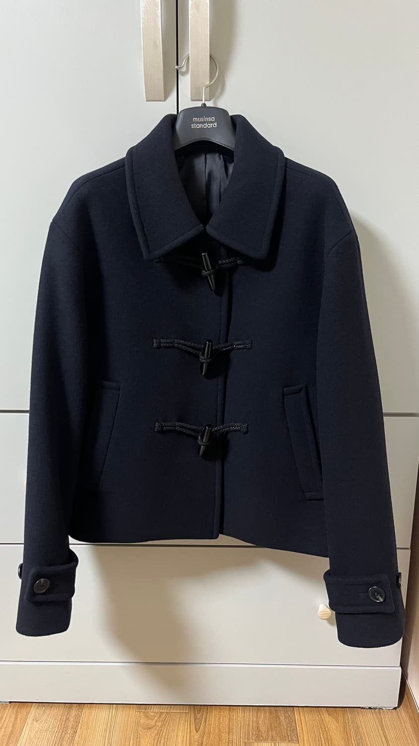 [무탠다드] 우먼즈 울 블렌드 더플 쇼트 코트 네이비 M 상품이미지2