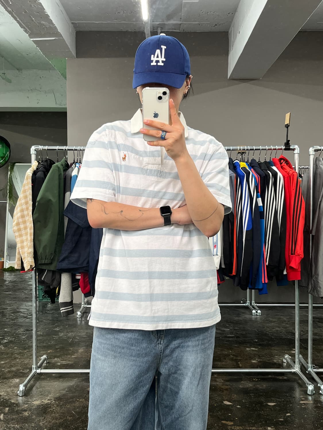 폴로 랄프로렌 스트라이프 카라 반팔 티셔츠 상품이미지2