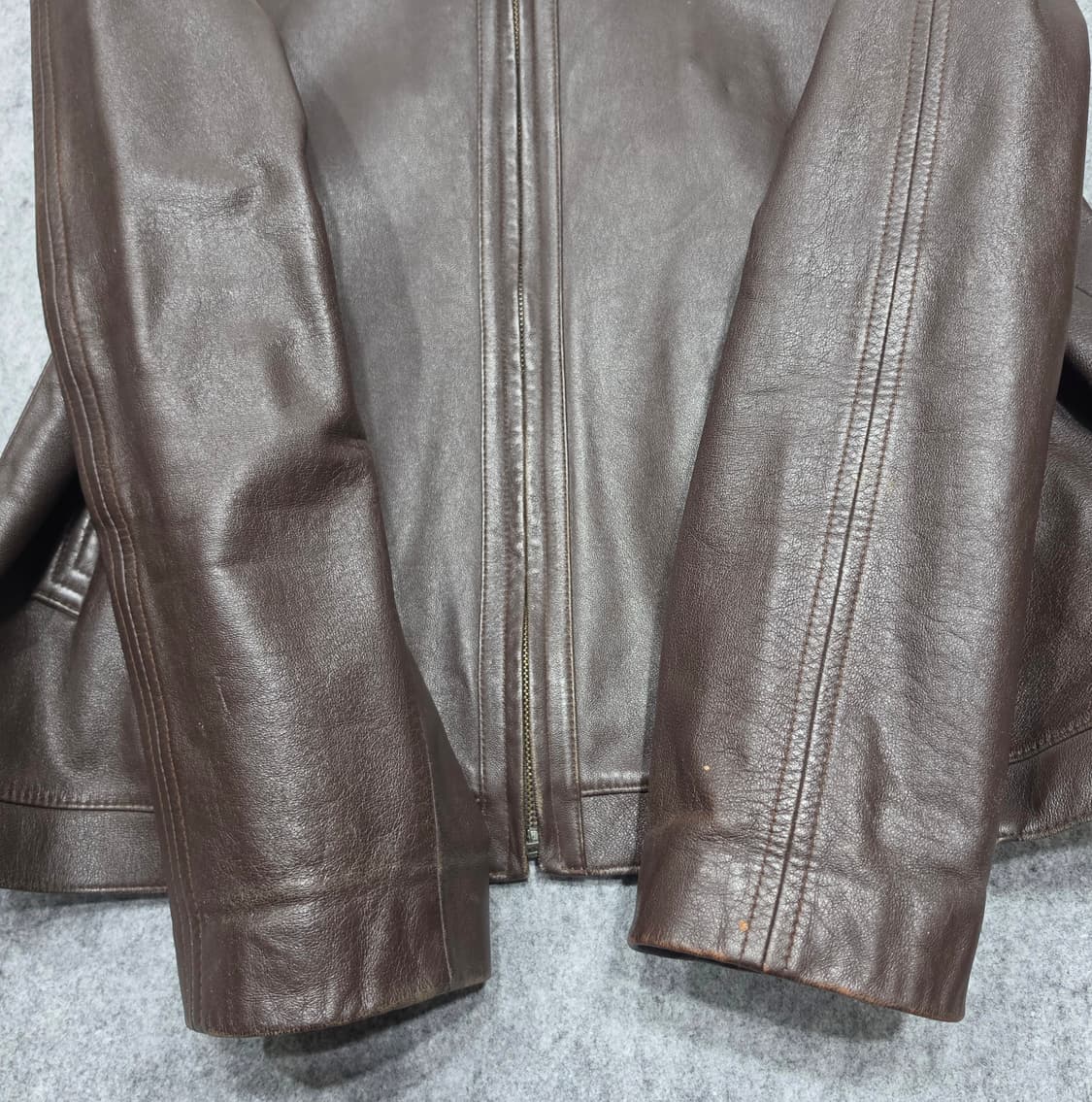 지오 송지오 빈티지 할리 패치 커스텀 양가죽 레더 자켓 110 브라운 상품이미지5