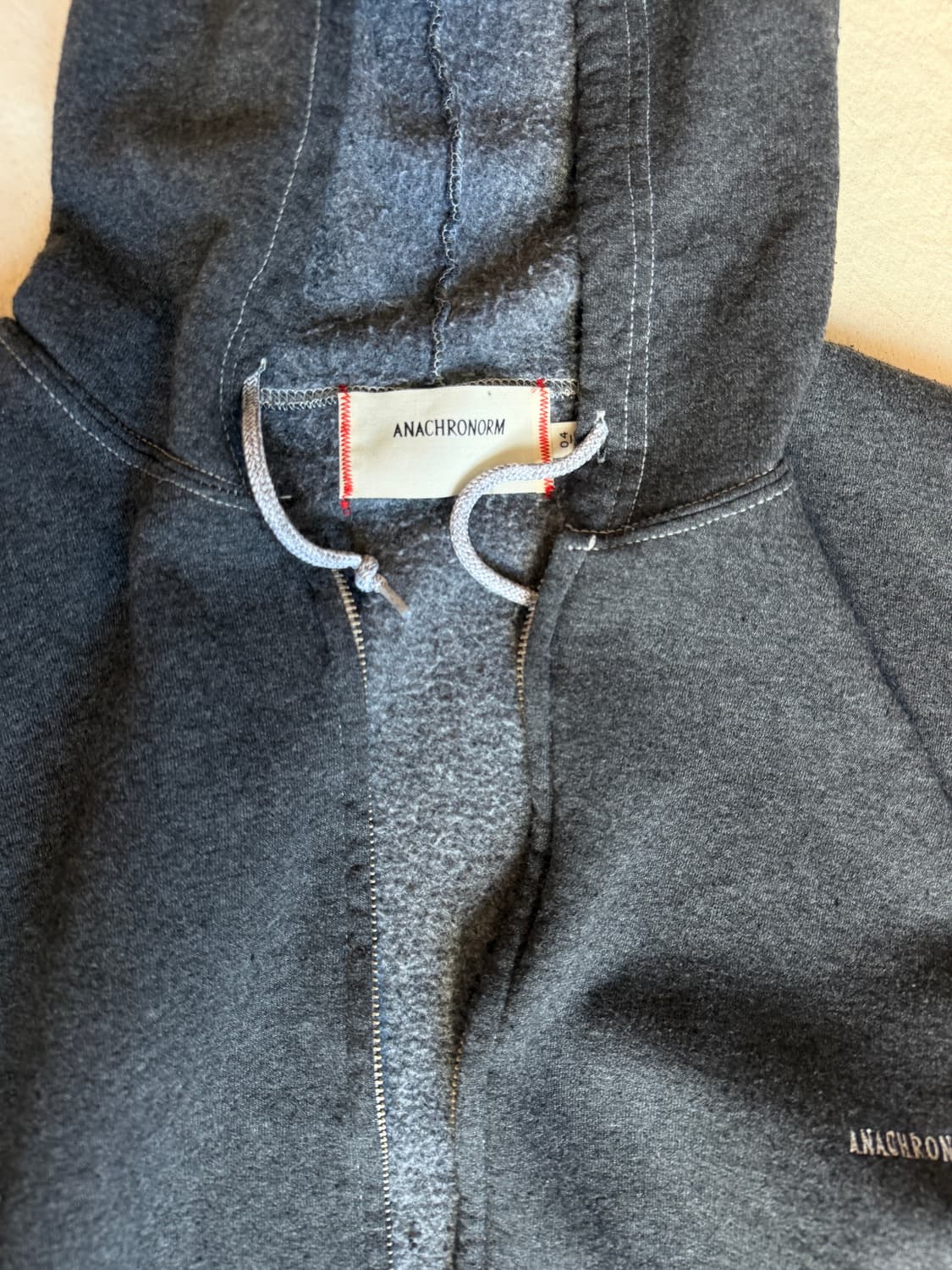 아나크로놈 회색 오버핏 후드집업 38 상품이미지3