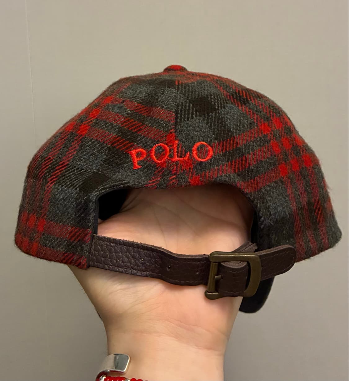 (F)POLO RL 폴로랄프로렌 블랙와치 타탄체크 레드 볼캡 모자 상품이미지5
