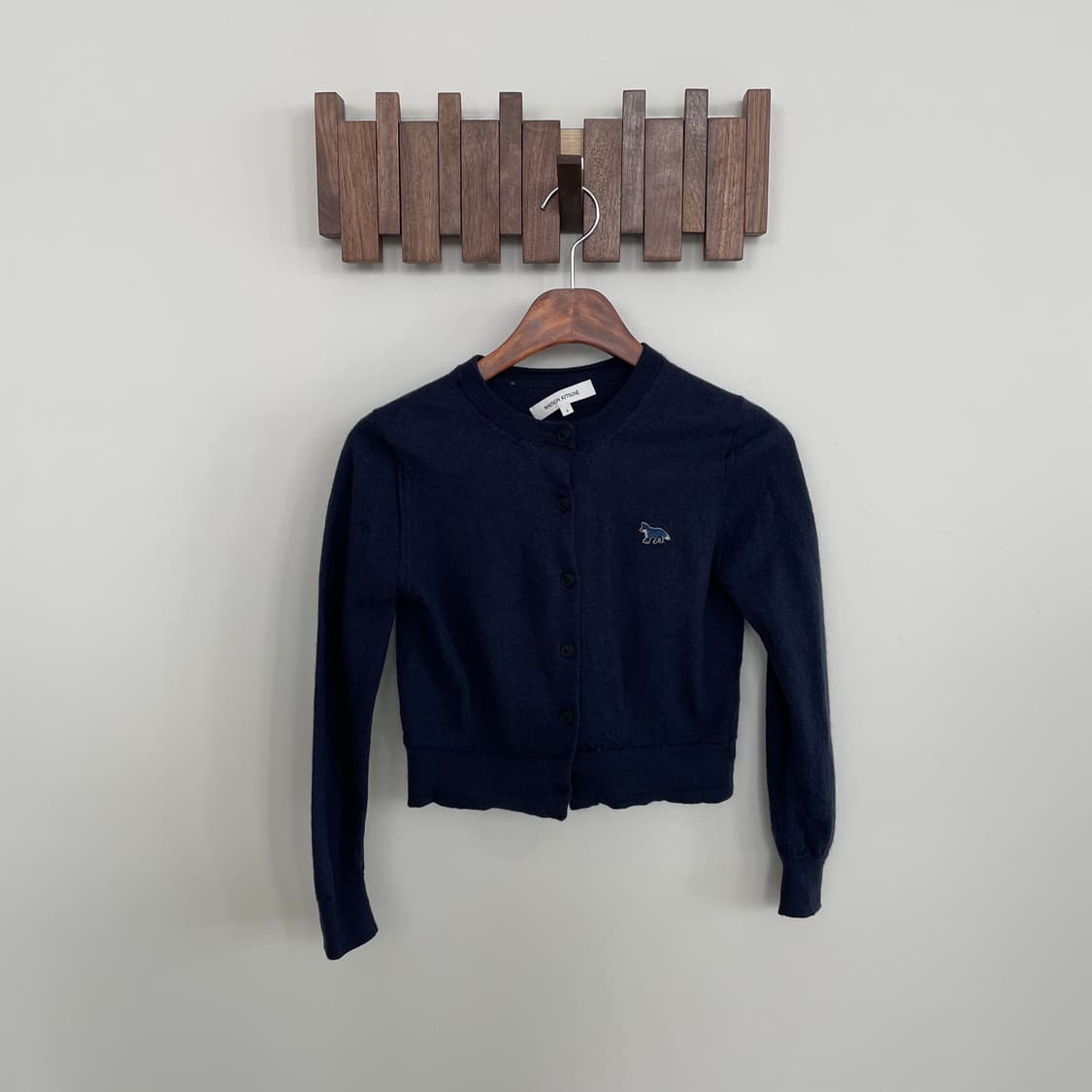 메종 키츠네 베이비 폭스 패치 네이비 레귤러 가디건 상품이미지1