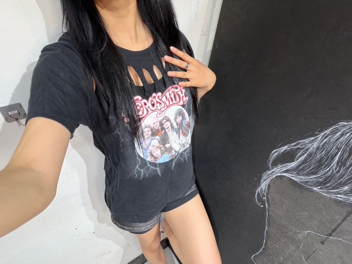 Aerosmith 갸루깔 밴드 락 티셔츠 M 상품이미지4