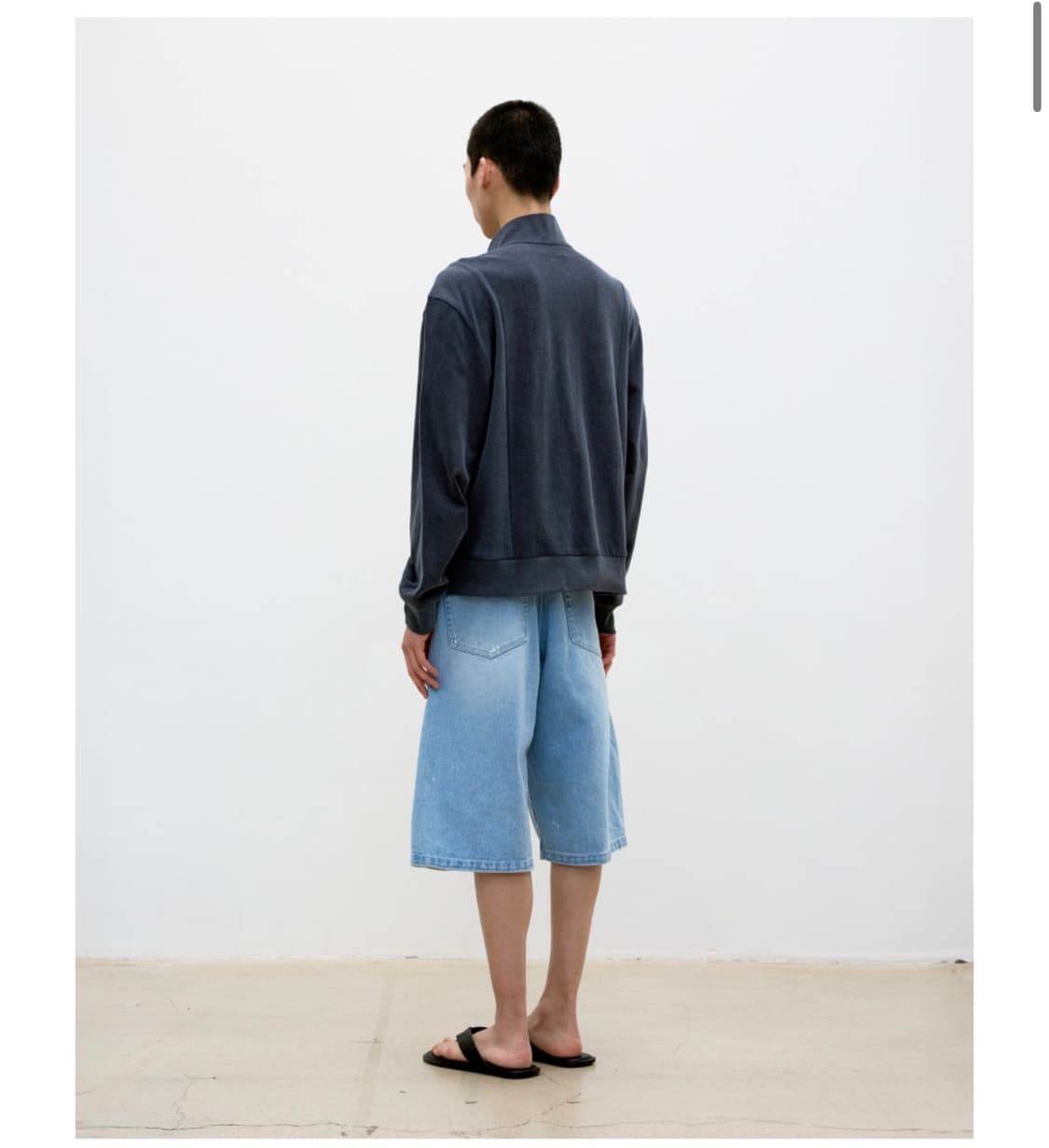 [L] 쿠어 워시드 코튼 스탠드 카라 믹스드 집업 워시드차콜그레이 상품이미지6