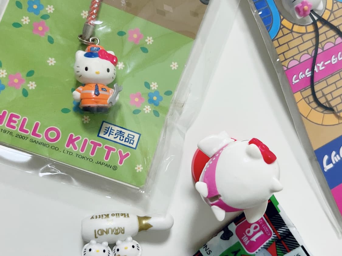 일괄 카오하나 키티 스트랩 비행기 키티 초코에그 라운드원 볼링 키티자동차 상품이미지3