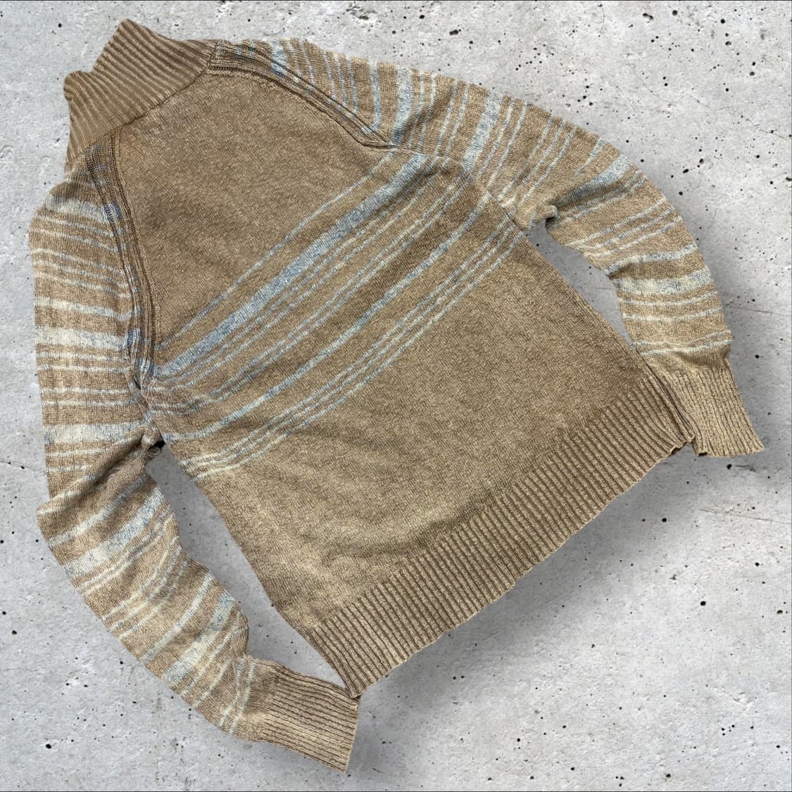 [XL] 디젤 빈티지 브라운 스트라이프 니트 집업 가디건 B615 상품이미지2