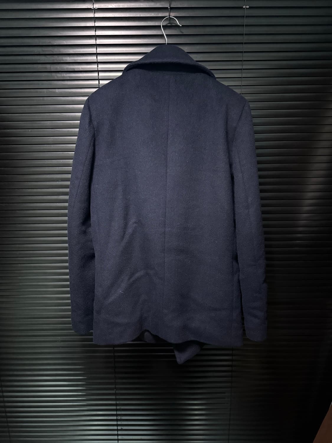 UN COIL 언코일 네이비 남색 울 캐시미어 더블 발마칸 피코트 하이넥 상품이미지8