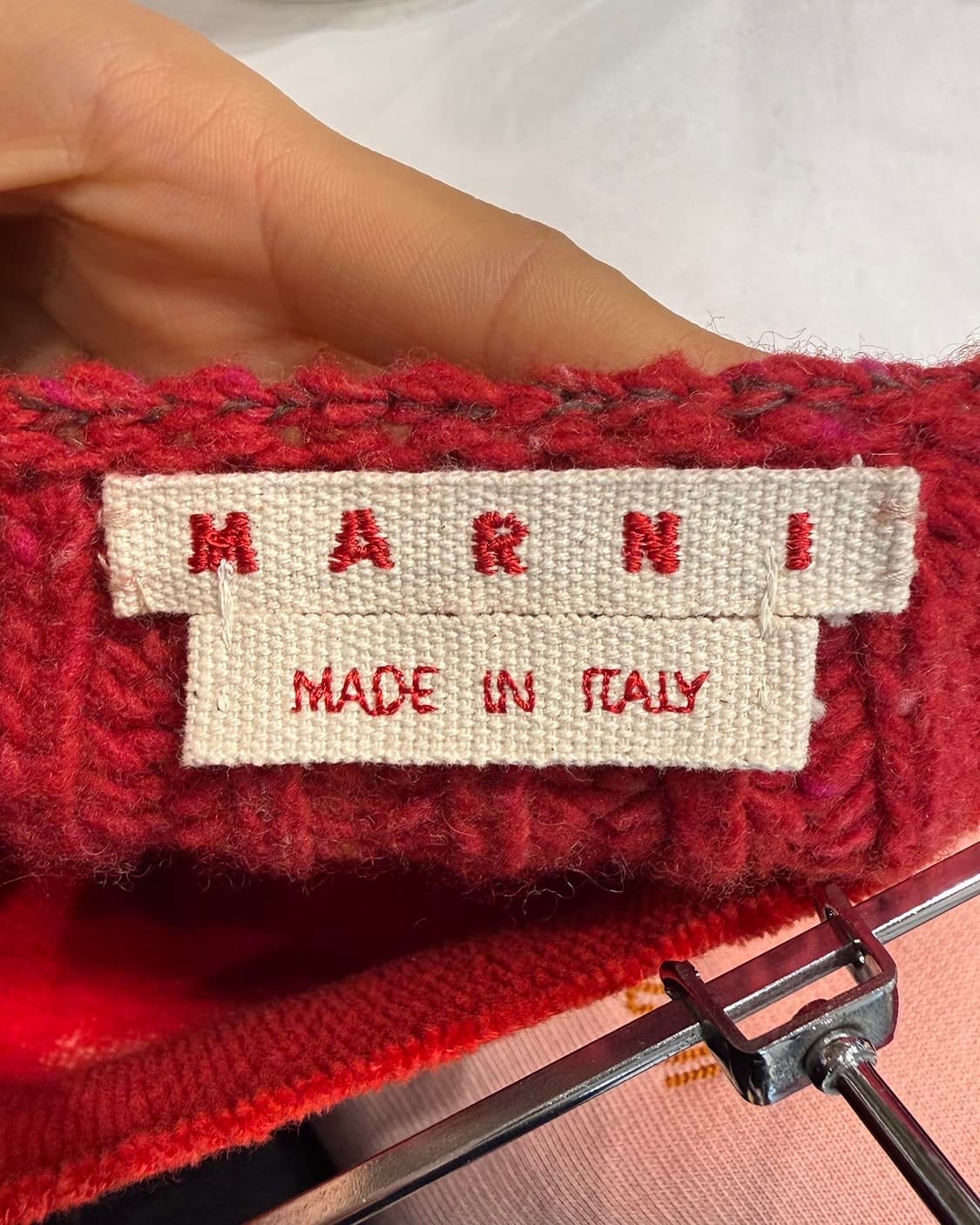 마르니 레드 보트넥 더블다이드 코로션 니트 스웻셔츠 상품이미지8