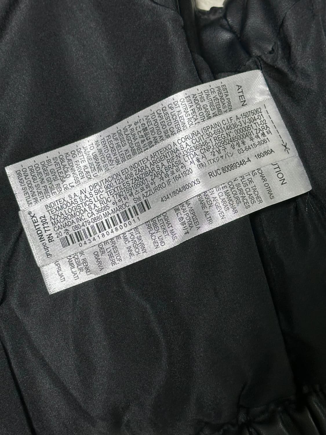 자라 레더 크롭 패딩조끼 xs 상품이미지8