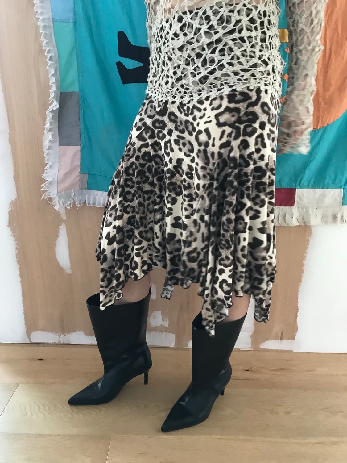 vintage leopard pattern skirt 상품이미지4