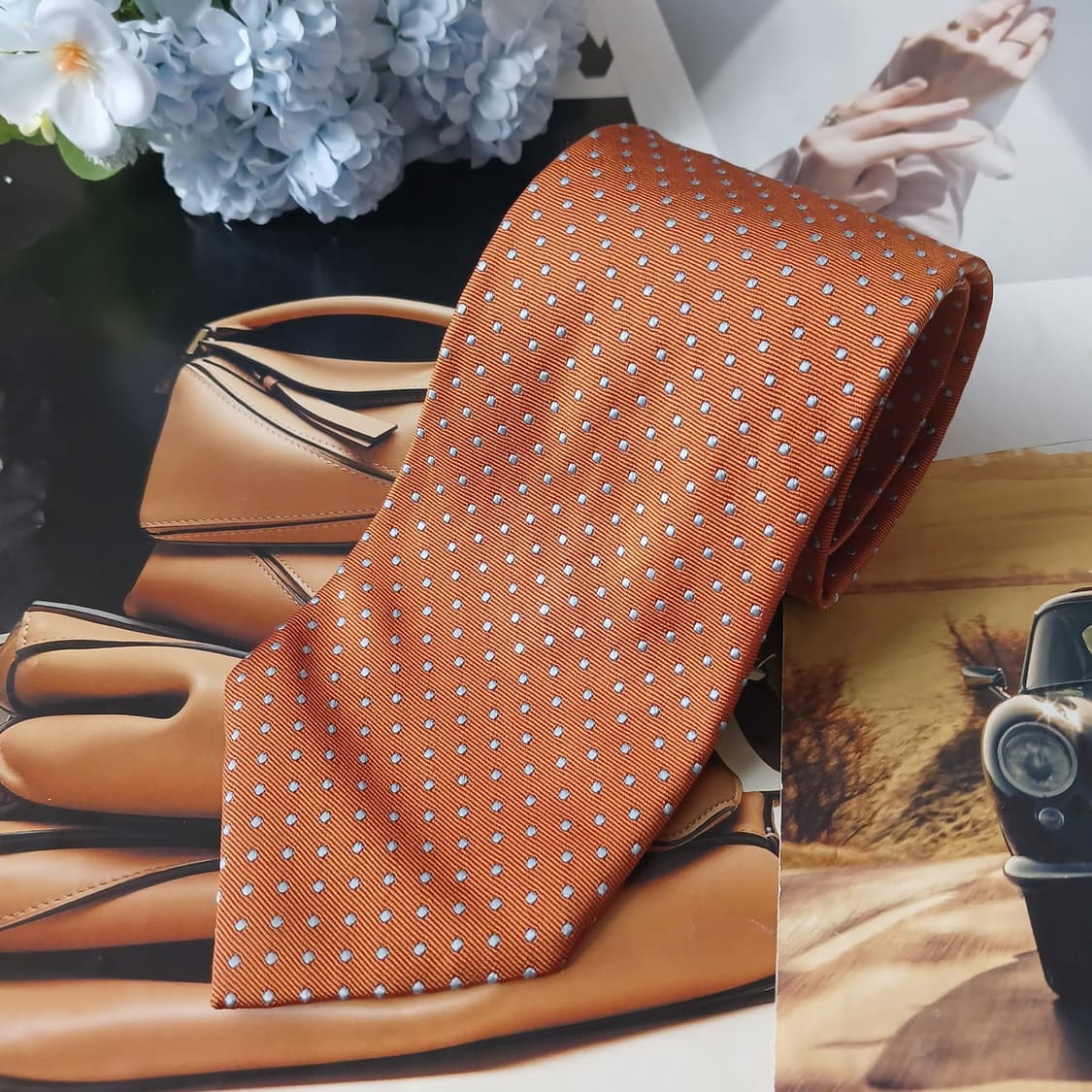 알테아 실크 브라운 마이크로 도트 넥타이 8.8cm A등급 A19100
 상품이미지2