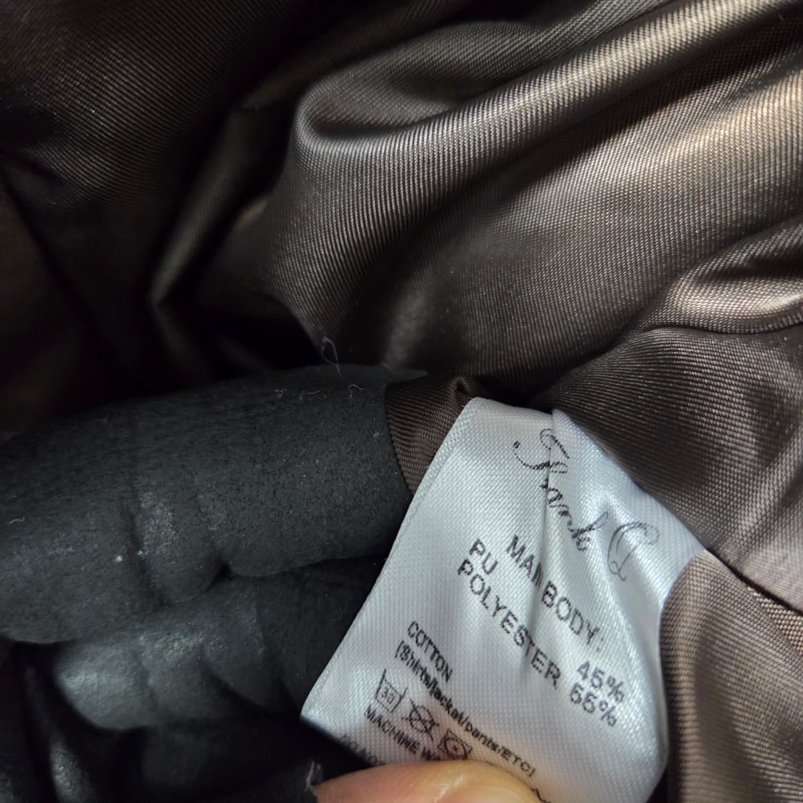 남77 무스탕 에코 양털 카라 레더 자켓 상품이미지7