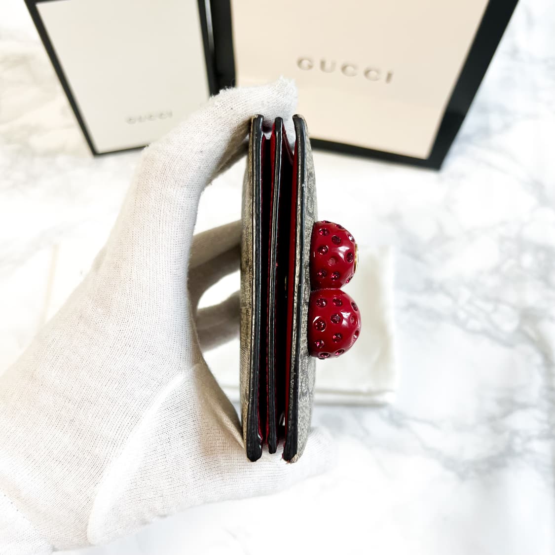 구찌 GG 수프림 체리 카드지갑 상품이미지7