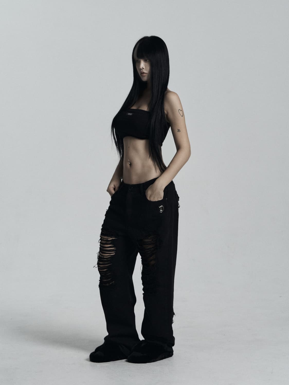 Odor Black damage jean 상품이미지2