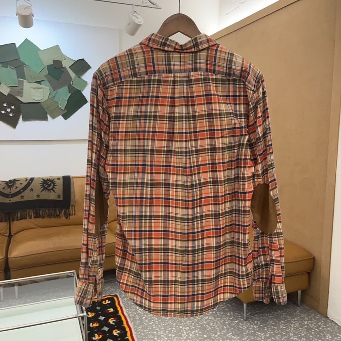 폴로 랄프로렌 레트로 파머룩 엘보패치 체크 셔츠 M C06766 상품이미지4