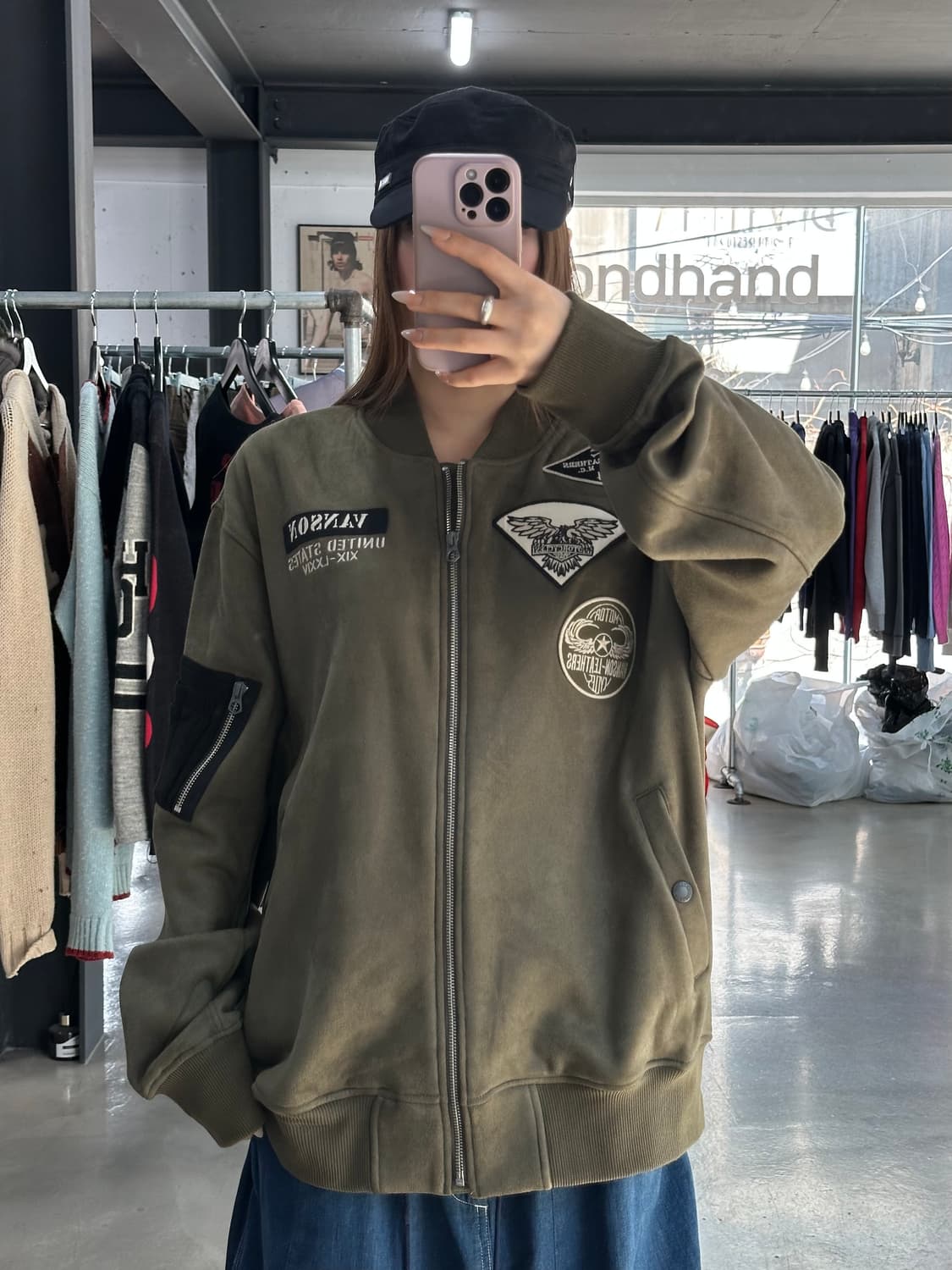 벤슨 US 자수 스웨이드 플라이트 자켓 상품이미지1