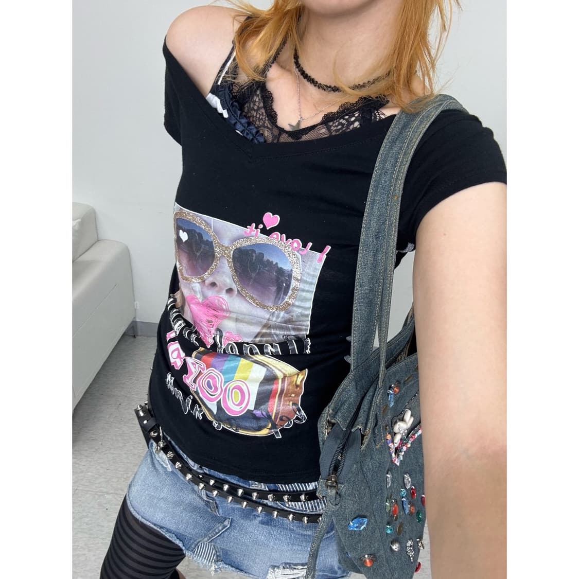빈티지 y2k 반팔 상품이미지2