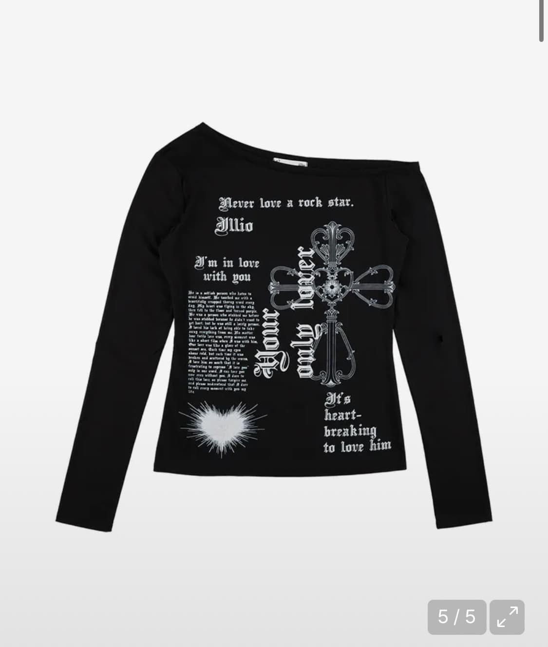 일리오 lover one shoulder long sleeve 블랙  상품이미지2