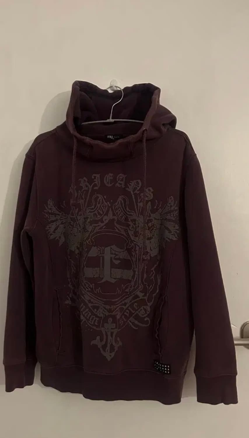 일본 빈티지 버건디 펑크 레터링 후드티  상품이미지1