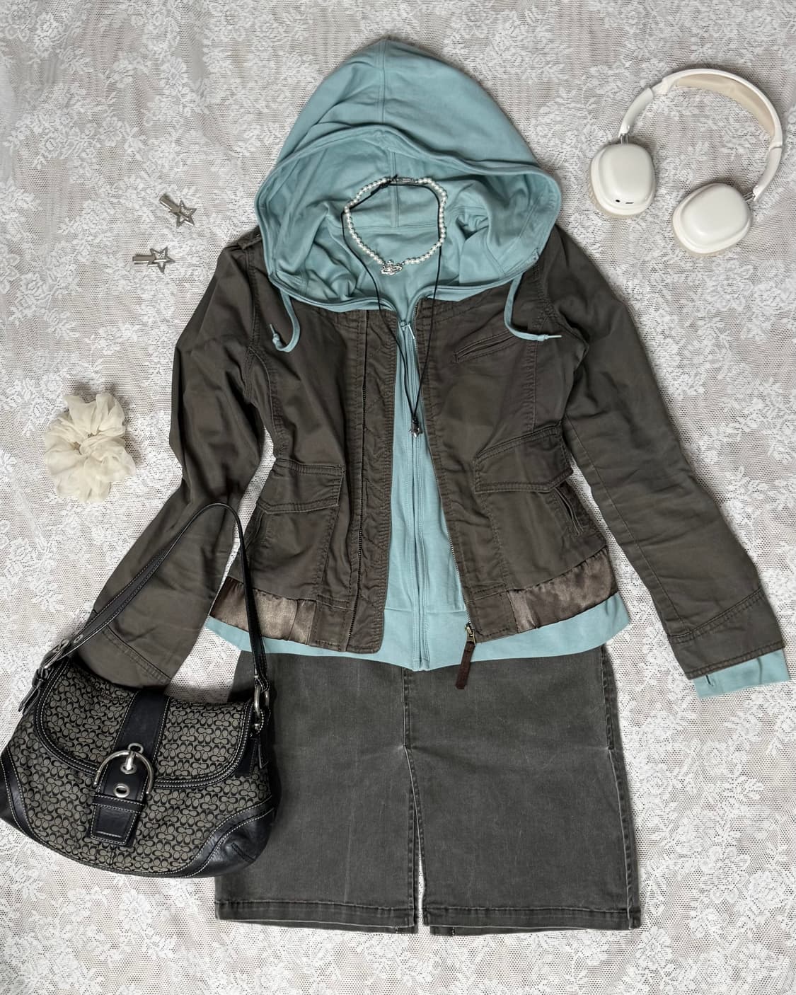 민트 핸드워머 후드 집업 상품이미지4