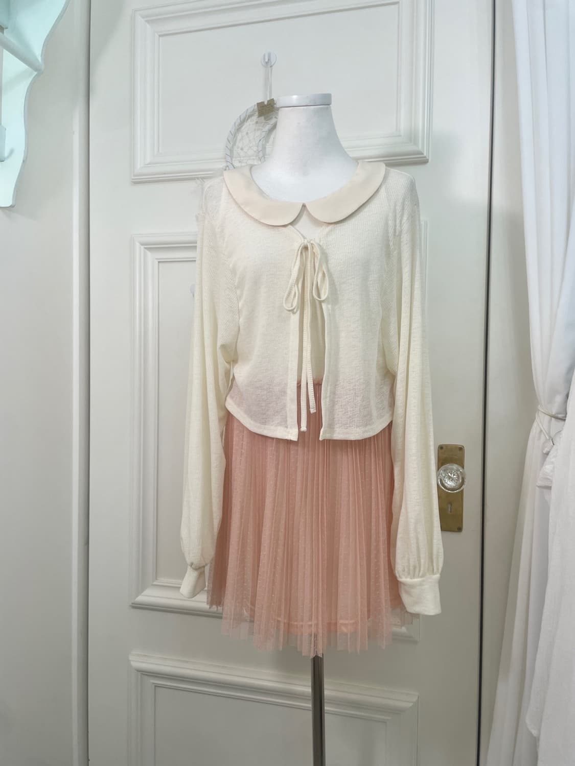 butterivory bow crop bolero&coral tule c 상품이미지1
